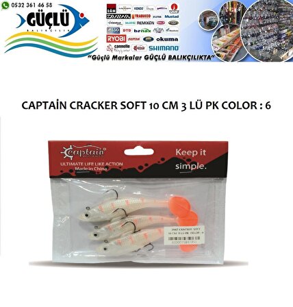 LEVREK TURNA SİLİKONU CAPTAIN CRACKER SOFT 10 CM 3 LÜ PK RENK : 6