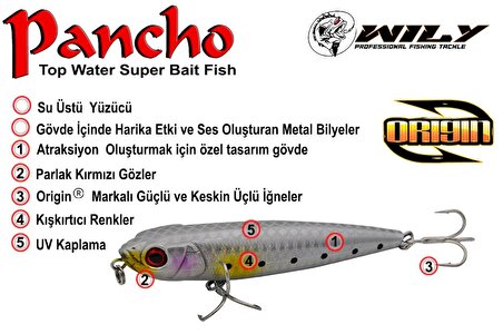 Su Üstü Maket Balık Wily Pancho 10 cm  14.5 gr RENK:36
