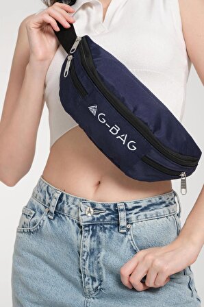 Gbag Unisex Çapraz Askılı 3 Bölmeli Spor Koşu Vücut Bel Çantası Body Bag Omuz Askılı Çanta Lacivert