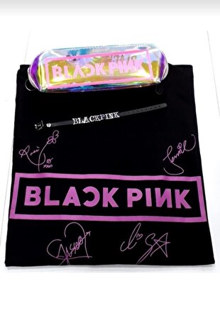 Blackpink Unisex Owersize T-shirt Kalemlik Bileklik Set
