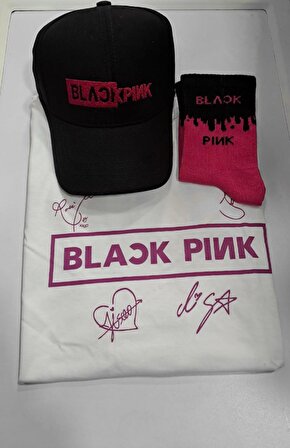 Blackpink Unisex T Shirt Şapka Çorap Kombin