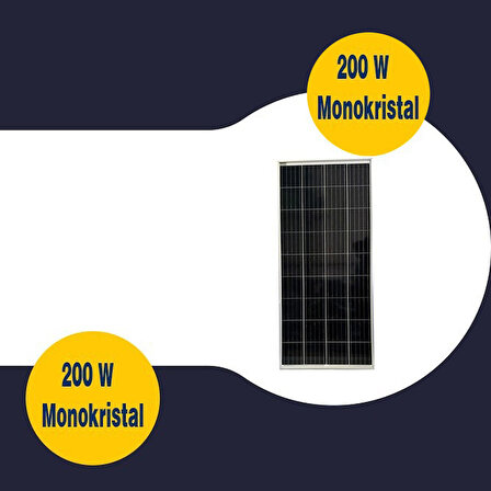 Gesper Energy 200W Watt Monokristal Güneş Paneli 36 Hücre 12V GES200-36M
