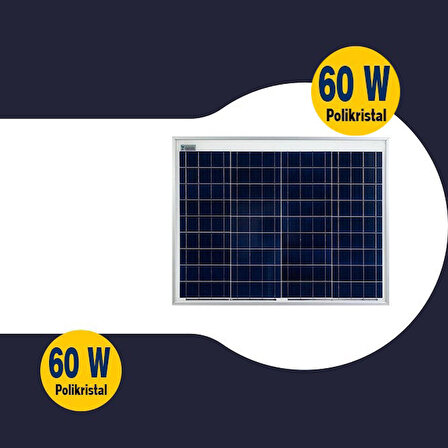 Gesper Energy 60W Watt Polikristal Güneş Paneli 36 Hücre 12V GES60-36P