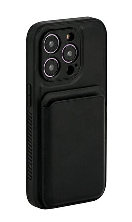 İphone 13 Pro Kartlıklı Magsafe Kılıf Kapak Koruma Siyah
