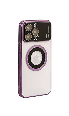 İphone 14 Pro Mika Kamera Korumalı Magsafe Telefon Kılıfı Derin Mor