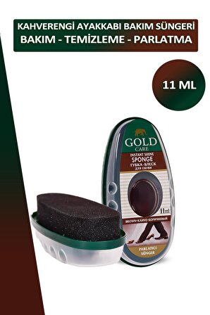 Bağcık + Gold Care Ayakkabı Bakım Temizleme ve Parlatma Süngeri Depolu 11 ML Set