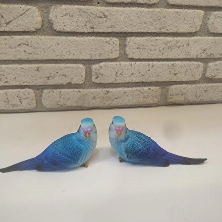 Mavi 2 li muhabbet kuşu biblo