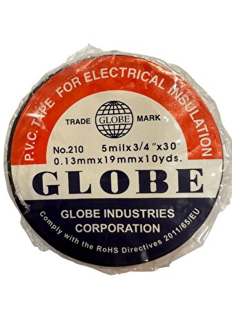 Globe Izole Elektrik Bandı Siyah (50 Adet)