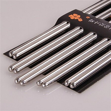 Metal Chopstick 5'li Paslanmaz Çelik Çin Çubuğu