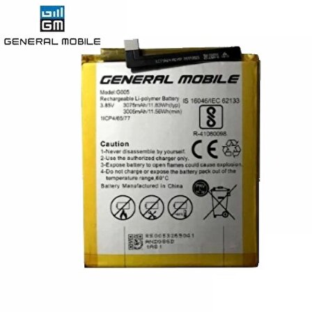 General Mobile GM 8 Batarya GM8 G005 Uyumlu Batarya