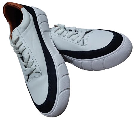 Growish GR0002 Hakiki Yumuşak Deri Beyaz Sneaker Erkek Ayakkabı