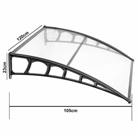 LUPIN Kapı Pencere Üstü Pratik Sundurma 105x120 - Şeffaf