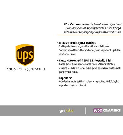 UPS Kargo WooCommerce Entegrasyon Eklentisi