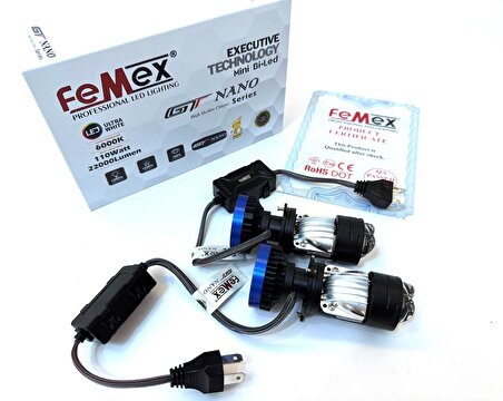 FEMEX GT Nano Executive H4 Lazerli Mini Bi-Led Xenon Kendinden Mercekli