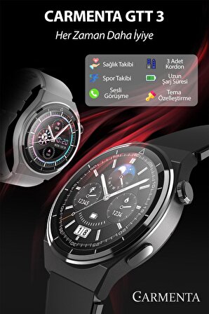 GTT 3 Akıllı Saat - Arama Yapan Akıllı Saat, EKG, IOS Android Uyumlu Akıllı Saat