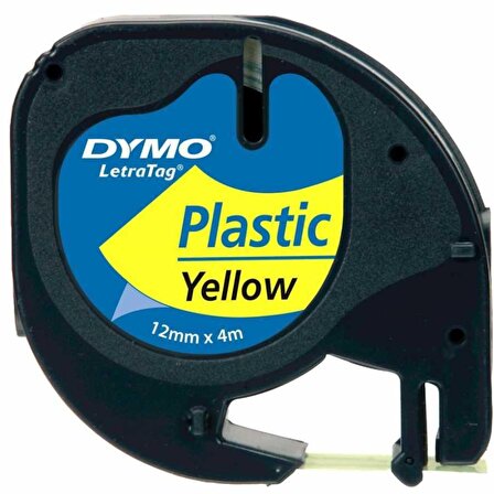 DYMO LetraTag Plastik Sarı Şerit 59423 (12mm x 4 metre)