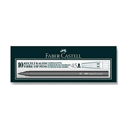 Faber Castell 45 Siyah Keçeli Kalem (10 lu Kutu)