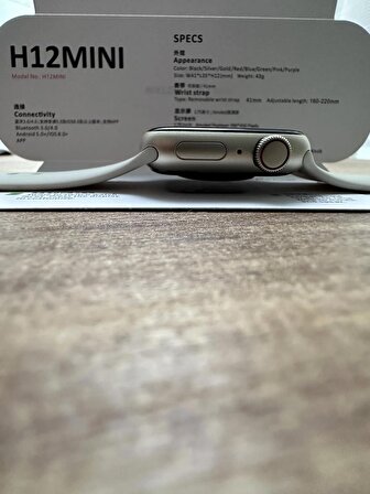 H12 Mini Amoled Ekran Anroid Ve İos Uyumlu  1.75 Inc 2 Kordon Akıllı Saat 41mm Gümüş