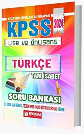 Teorem Yayınları 2024 KPSS Lise Ön Lisans Türkçe Tam İsabet Soru Bankası