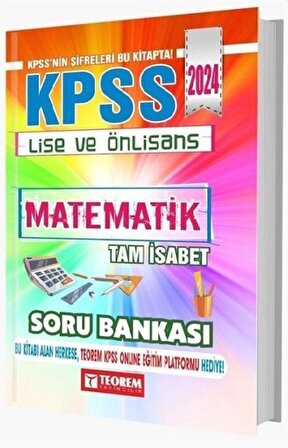 Teorem Yayınları 2024 KPSS Lise Ön Lisans Matematik Tam İsabet Soru Bankası