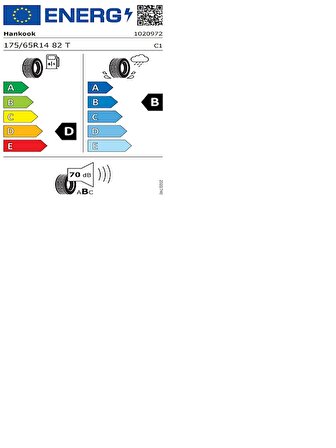 Hankook 175/65R14 82T  K435 Kinergy Eco 2 Oto Yaz Lastiği (Üretim yılı: 2024)