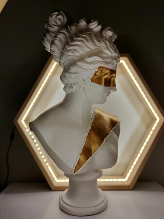 Diana 'Gold Mask and Belt' Dekoratif Heykel, Pop Art Roma Yunan Heykelleri