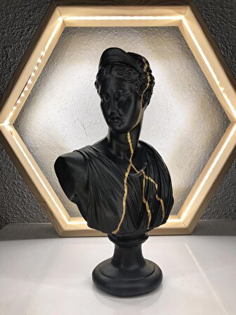 Artemis 'Gold Streak' Dekoratif Heykel, Pop Art Roma Yunan Heykelleri