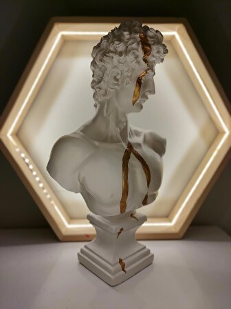 David "Gold Streak" Heykel, Büyük Boy Büst, Özel Tasarım Dekoratif Heykel, Michelangelo David