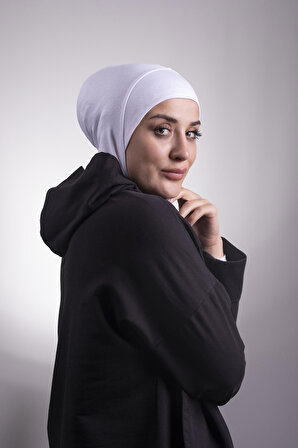 Beyaz Pratik Hazır Geçmeli Bone Viskon Kumaş Hijab Spor 2106_42