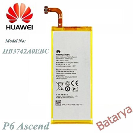Huawei G6 Batarya Huawei Ascend P6 P7 Mini G620 G630 HB3742A0EBC Uyumlu Yedek Batarya