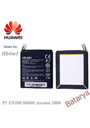 Huawei P1 Batarya Huawei U9200 S8600 Ascend 2000 - HB4M1 Uyumlu Yedek Batarya