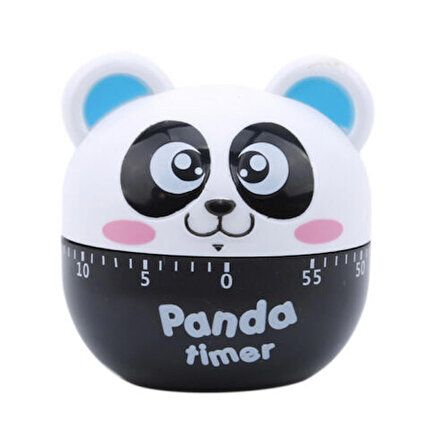 Beyaz Yaratıcı Mekanik Cartoon Panda Timer 60 Dakika Sevimli Plastik Zamanlayıcı