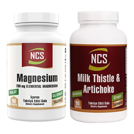 Ncs Milk Thistle Artichoke Zerdeçal Karahindiba Zencefil Maydanoz Deve Dikeni Enginar    Magnesium Malat Taurat Glisinat Element Formül