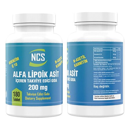 Ncs L-Carnitine 100 Mg Koenzim Q10 Alpha Lipoic Acid 200 Mg Coenzyme Q10 100 Mg 180 Tablet   Vitamin D3 + K2 Damla 20 ml