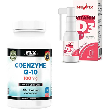 Flx  nbspcoenzyme Q10 L-Carnitine Cla 180 Tablet  Nevfix Vitamin D3 400 Iu 20 ml