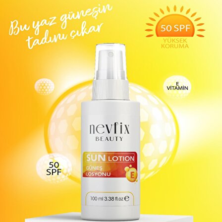 Nevfix Beauty 100 ml 50 Spf (Faktör) Güneş Losyonu E Vitaminli