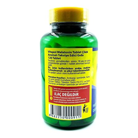 Vitapol Melatonin 3 Mg Çilekli Ağızda Dağılan 120 Tablet