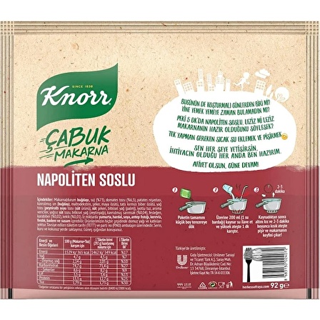 Knorr Çabuk Makarna Xl Napoliten Soslu