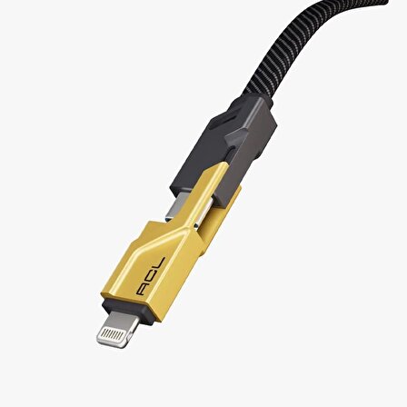 4 In 1 Usb+C Type C To Lightning Şarj Kablosu, Metal Başlık Sağlam Kopmaz Kablo 100 W Pd Hızlı Şarj Ios Typec USB