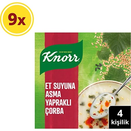 Knorr Et Suyuna Asma Yapraklı Çorba 75g x9 Adet