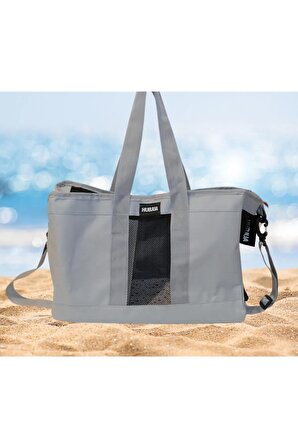 hızlı kuruyan plaj çantası fileli 44x29x17 cm hafif tasarım kısa ve ayarlanabilir uzun saplı