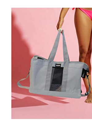 hızlı kuruyan plaj çantası fileli 44x29x17 cm hafif tasarım kısa ve ayarlanabilir uzun saplı