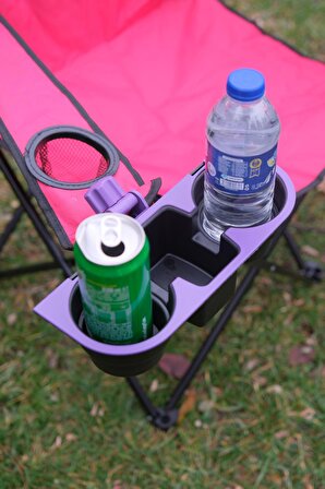 Kamp Sandalye Bardaklık İçecek Telefon Tutucu Aparat MOR Renk (MAGAZADA 7 RENK SEÇENEĞİ)