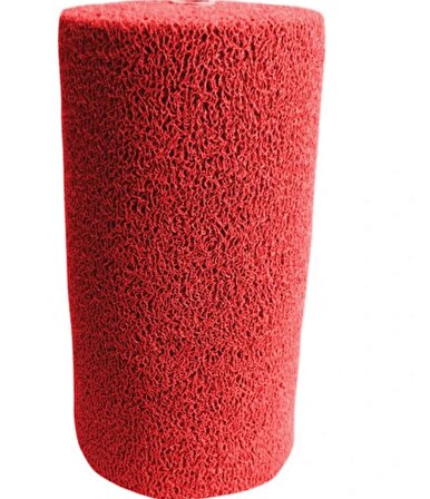 ABK Plastik Kıvırcık Kaydırmaz Paspas 14 Mm Kaymaz Yolluk Kaydırmaz Halı 100cm x 250cm (Kırmızı)