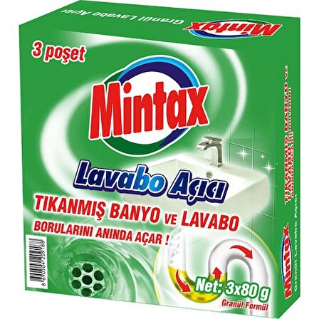 Mintax Lavabo Açıcı 3 x 80 gr