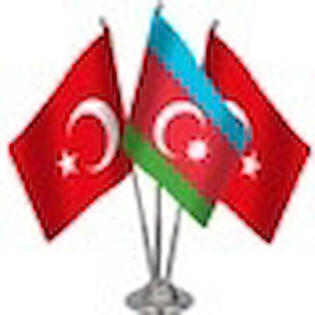üçlü azerbaycan masa bayrağı takımı