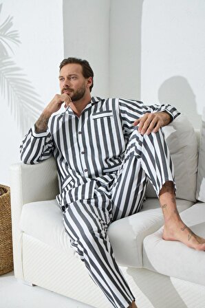 4007 Erkek Apaj Yaka Önden Düğmeli Gaffur Pijama Takım