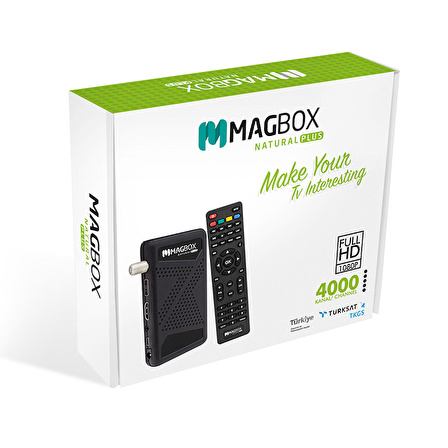 MAGBOX NATURAL PLUS FULL HD + USB MİNİ HD UYDU ALICISI TKGSLİ + YOUTUBELU (4324)