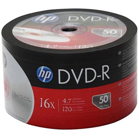 HP DME00070-3 DVD-R 4.7 GB 120 MİN 16X 50Lİ PAKET FİYAT (4324)