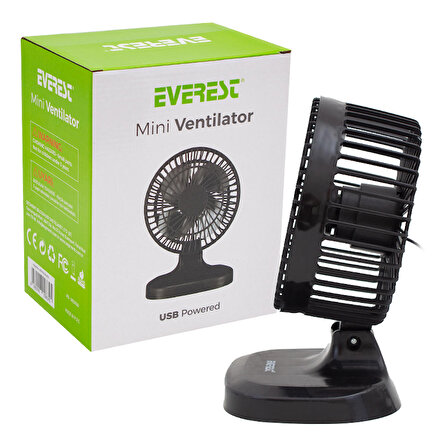 EVEREST EFN-503 7 MASA ÜSTÜ SİYAH USB FAN (4324)